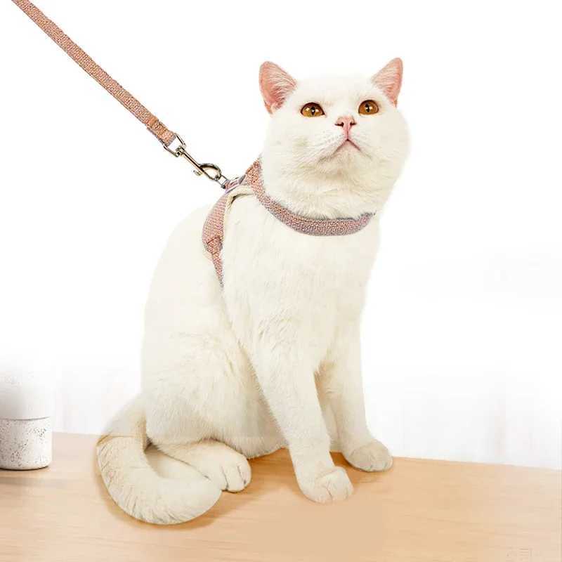 Cute Dog Leash Vest For Small Pets Kittens Adjustable Kitten Rabbit Chest Harness Outdoor Walking Pet SuppliesXJ250218