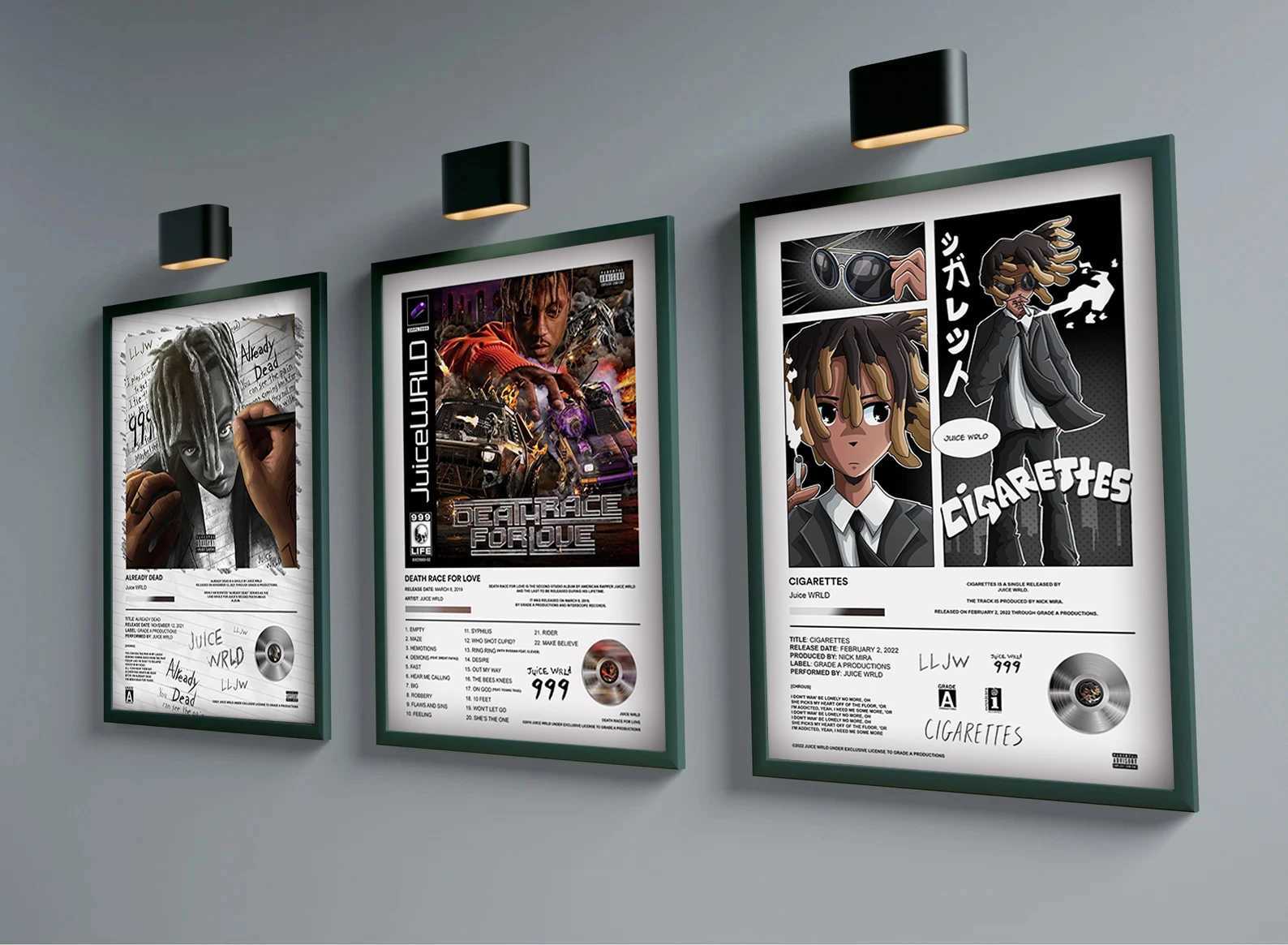 WRLD Ju Poster Hip Hop Rap Singer sic Album Asthma Bar Cover Photo HD Art Canvas Y250218