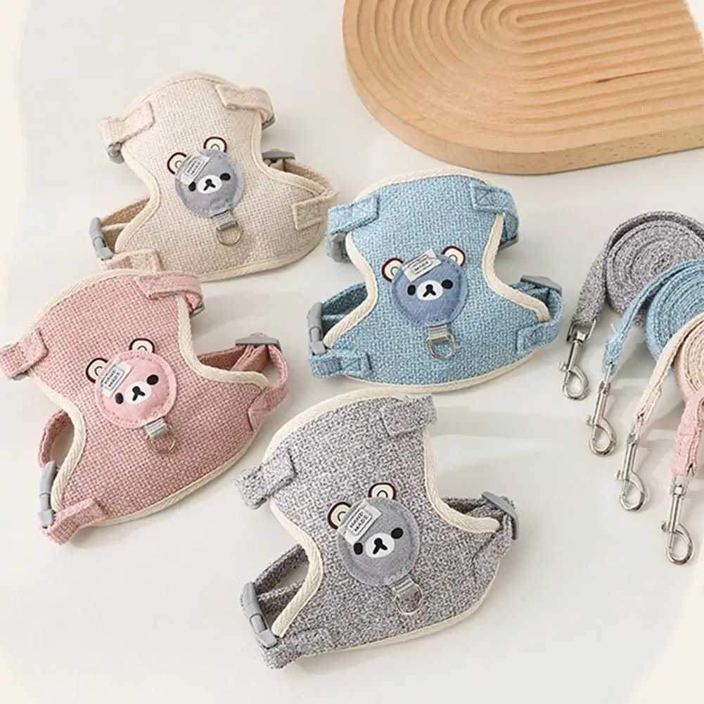 Lovely Small Pet Vest Chest Strap Dog Leash Traction Rope Walking Dog Cat Bunny Vest Harness Poodle Collar Leash Dog AccessoriesXJ250218