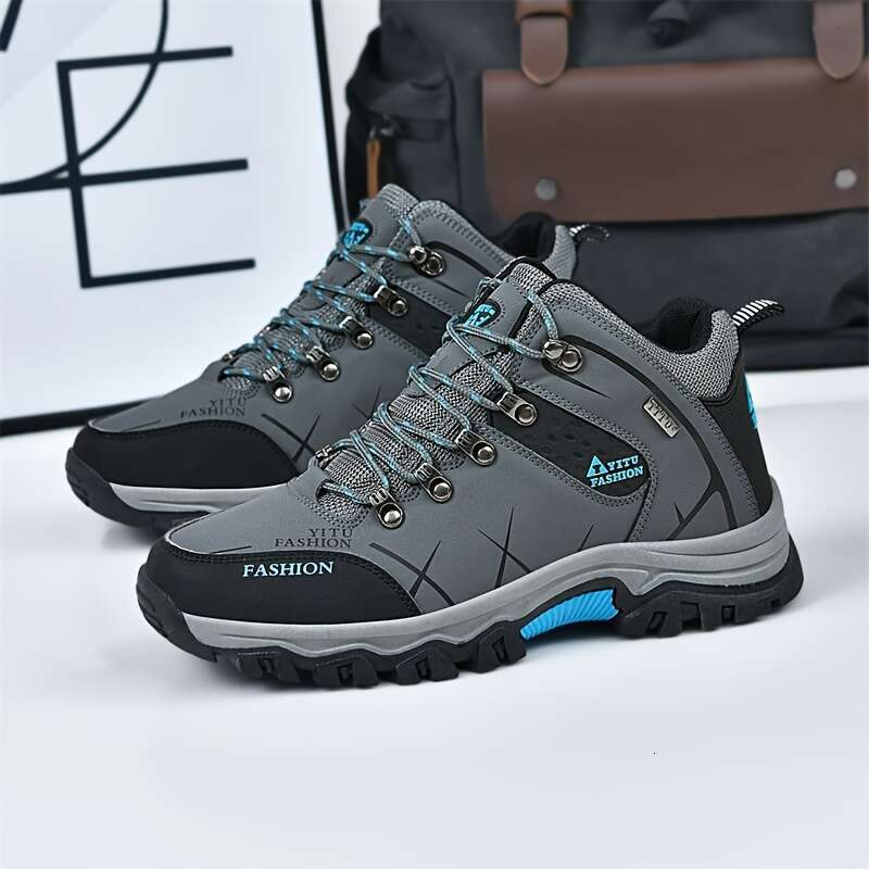 Four Seasons Leisure Mountaineering Shoes - Non slip Comfortable Outdoor Shoes, Lace up Design and Breathable Me sh ing