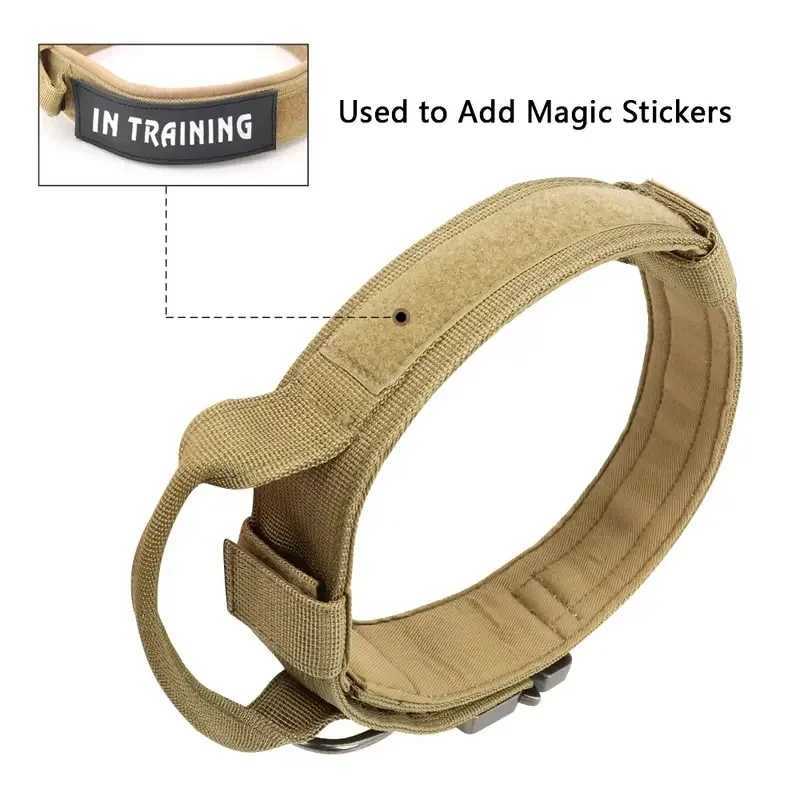 Pet Products Outdoor Tactical Dog Collar Metal Buckle Breathable Nylon Collar Medium Large Dog Training Collar W250219