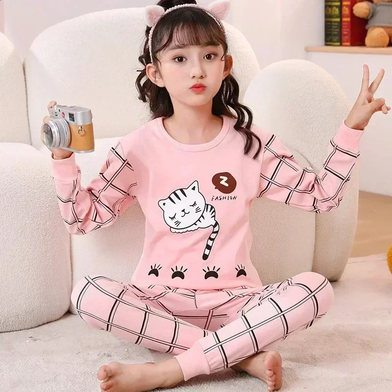Baby Boys Pajamas Autumn Long Sleeved Childrens Clothing Sleepwear Teen Pajama Cotton Pyjamas Sets For Kids 6 8 10 12 14 Years 250218