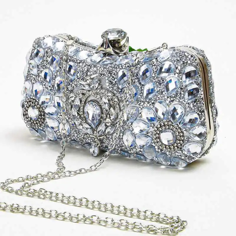 Exquisite Diamond Evening Bag For Female y Rhinestones Decor Banquet Bags Lady Shiny Party Clutch With Pendant 250218