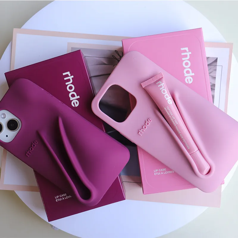 rhodes phone case For iPhone 16 Pro Max case 16 15 Plus 14 Pro 13 12 Luxurys Designer Fashion iphone case Lip Gloss Lipstick Lip Balm 3D Silicone Phone cover