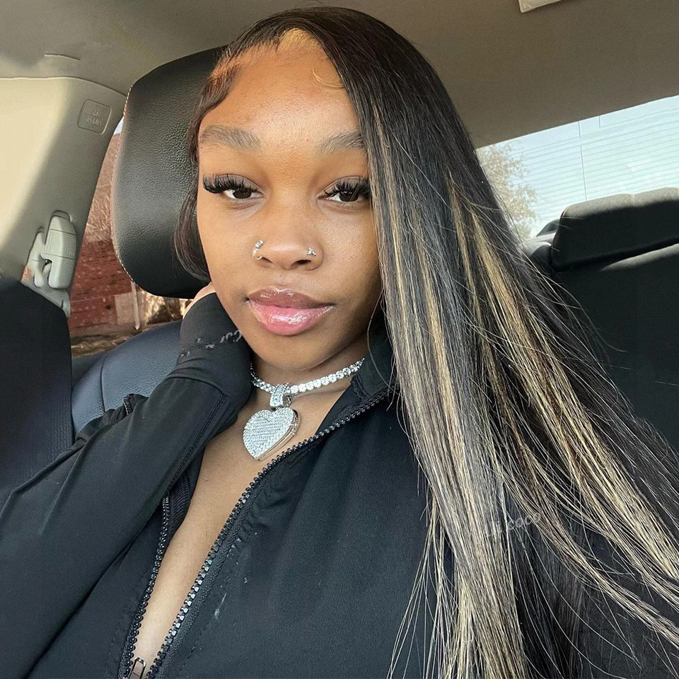 Ombre Blonde 13X4 Transparent Lace Front Human Hair Wig Brown highlights glueless Ash Blonde lace frontl Wig Pre Plucked New Hot