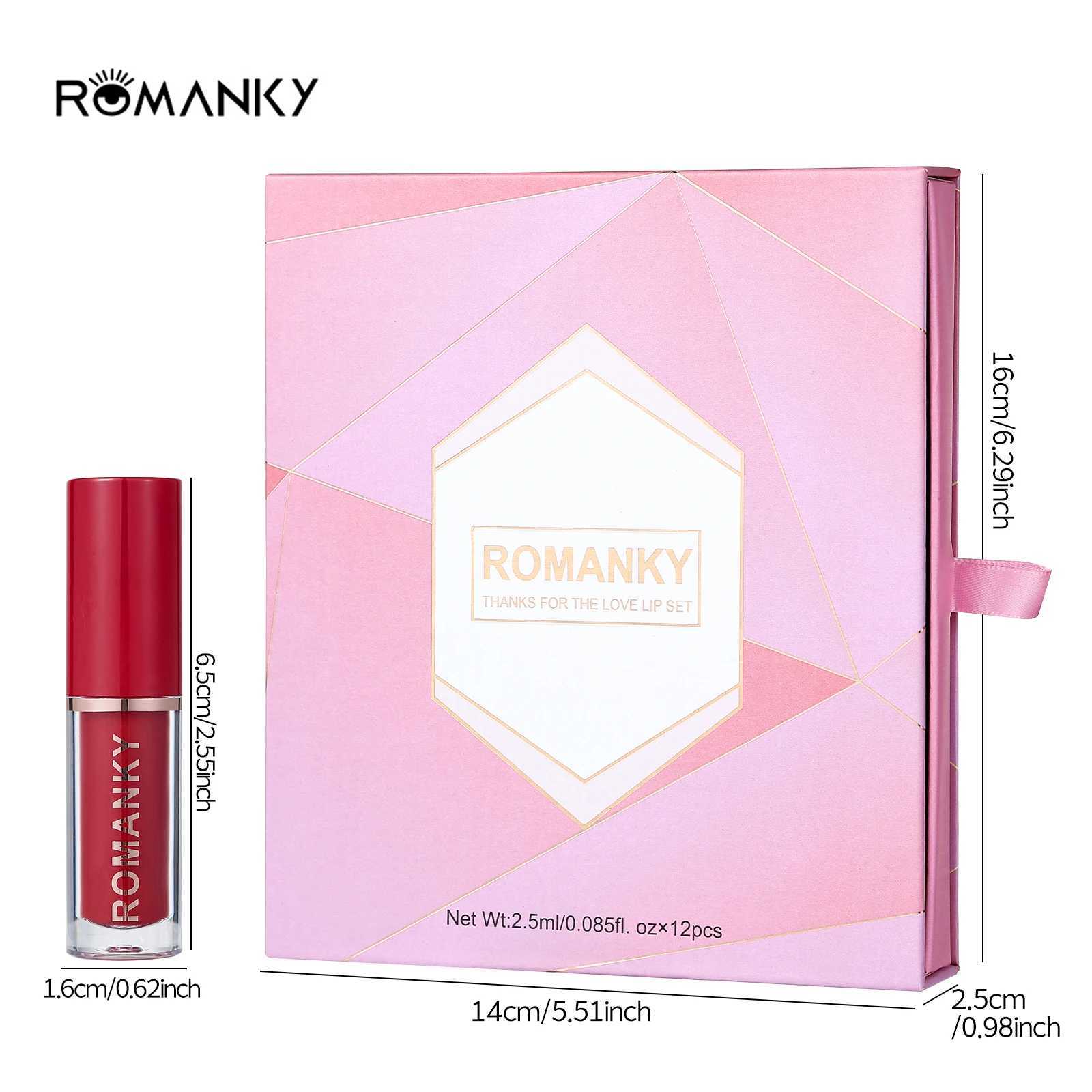 12 colors set matte lip gloss long-lasting smooth velvet texture for womens music festival make-upW250219