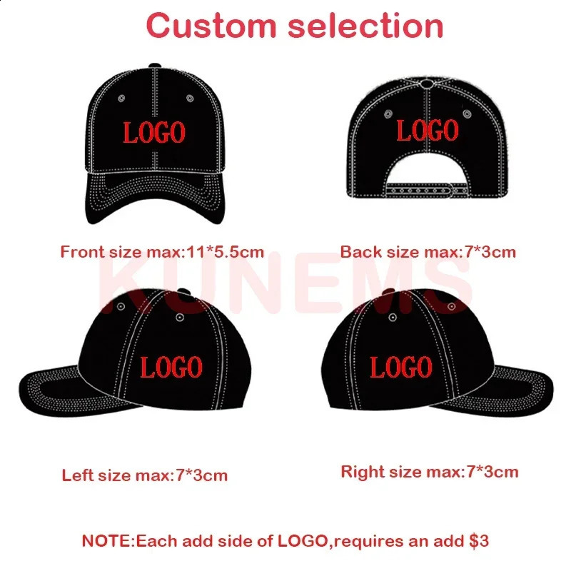 KUNEMS Custom Embroidery Baseball Caps Corduroy Solid Color Cap for Women and Men DIY Print Hats Unisex Wholesale 250214