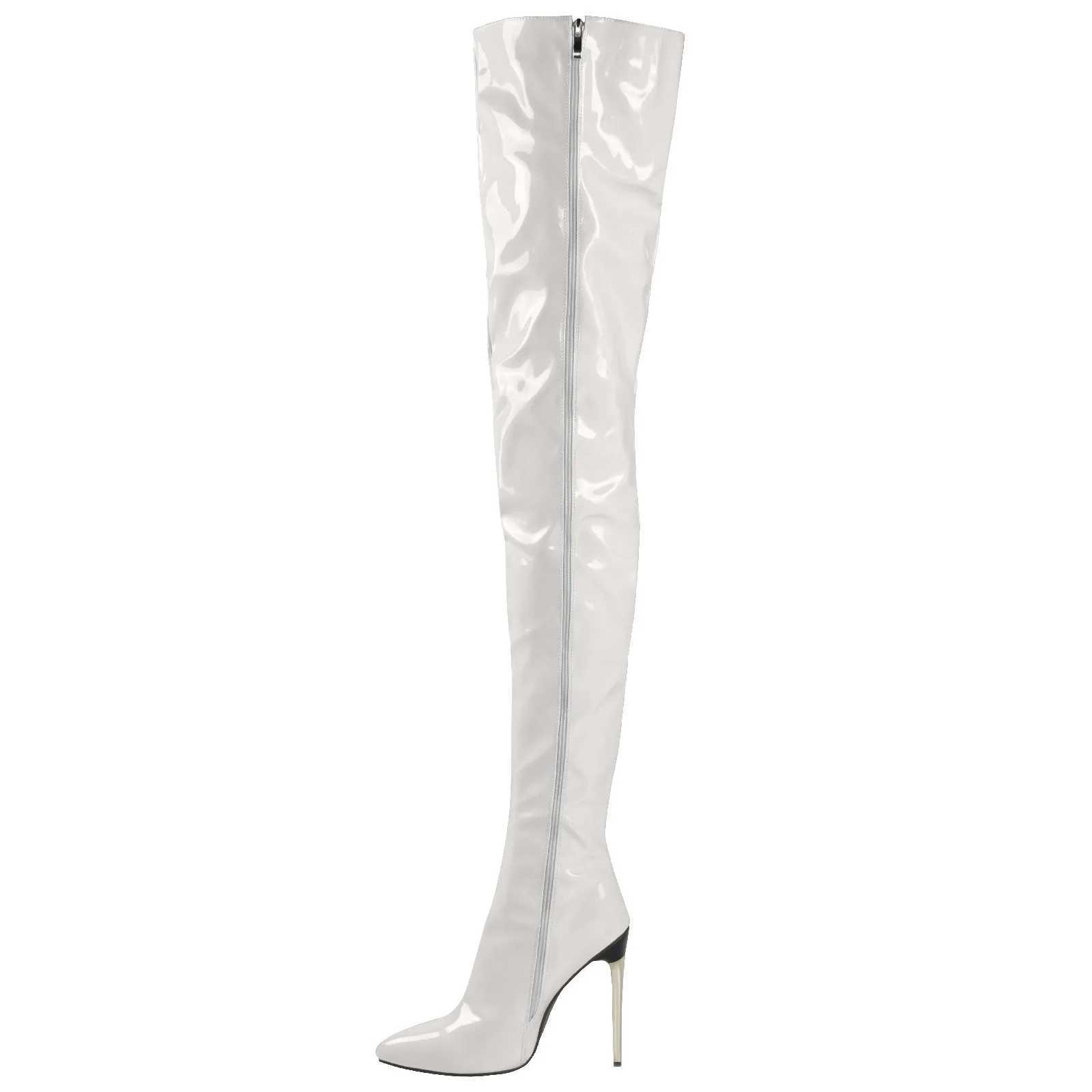 Patent Leather Over The Knee Boots Ladies High Heels 2024 New Large Size Sexy Thigh High Boots Stiletto Women Boots Womens Boots Z250218