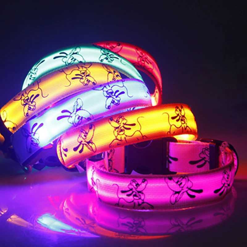 LED Dog Collar Light Night Safety Nylon Pet Dog Collar Glowing Luminous Collar Dog Light Bright Dog Collar Electronic Pets Items W250219
