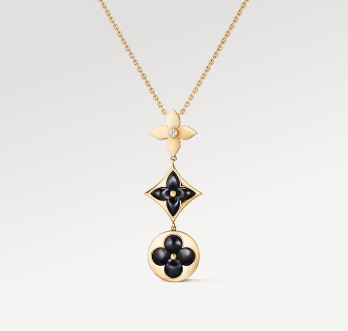 With BOX New Designer Pendant Necklace 3Flowers Black Jewelry 18K Gold Plated Luxury Necklaces Jewelry For Women Wedding Christmas no fade