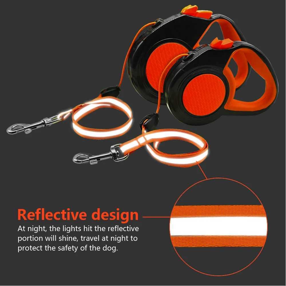 Retractable Dog Leash Automatic Extending Nylon Puppy Pet Dog Leashes Lead Dog Walking Running Leash Traction Rope 3m 5m 8mXJ250218