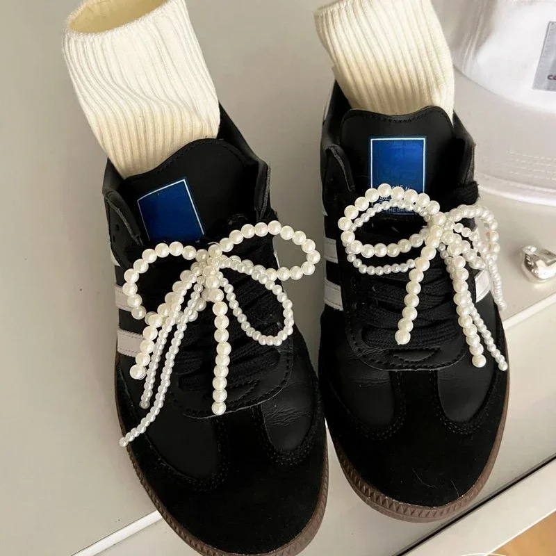 2Pcs Handmade Shoes Clip Double Layered Pearl Bead Bowknot Charm Shoe Buckle Decoration Bag Pendant Bow Key Chain Accessories 250219