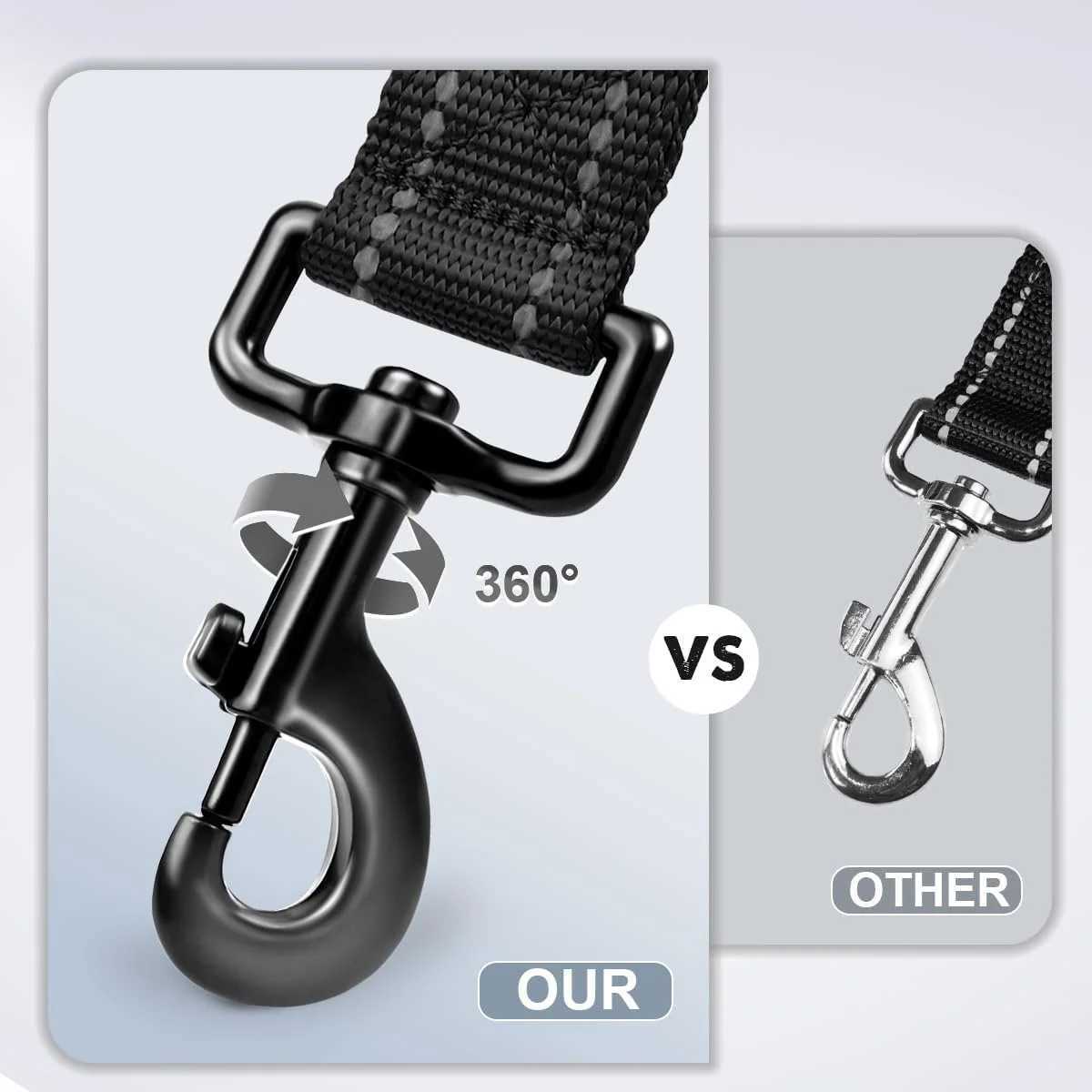 Taglory Short Dog Leash Traffic Padded Handle Heavy Duty Short Nylon Dog Lead For Training Control Reflective Threads Pet LeaXJ250218