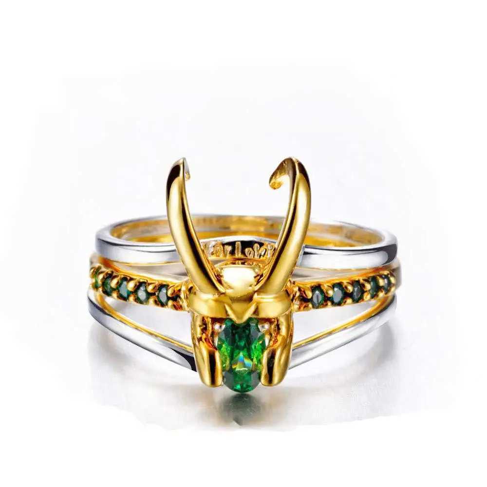 New Minimalist Niche Mythological Character Loki Helmet 3 Piece Stacking Unisex Ring Mens Fashion Jewelry Party GiftRingJewelryXJ250219