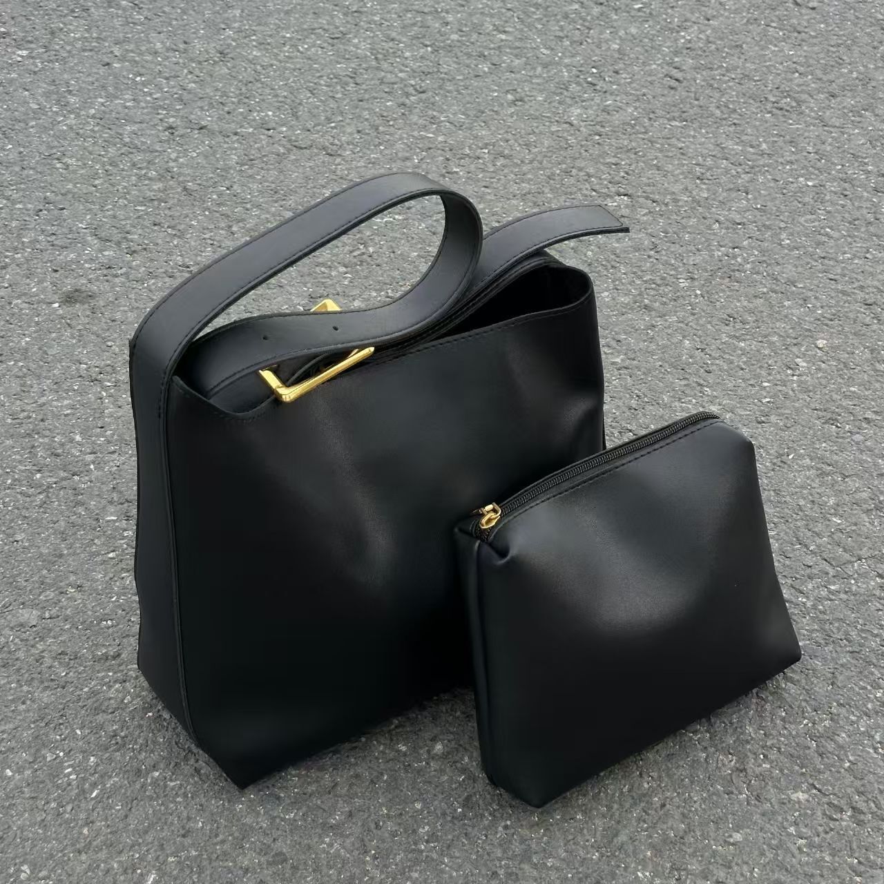 2025 New Fashionable Versatile Bucket Large Capacity Simple Leisure Mother and Child Set Soft Collapse Single Shoulder Crossbody Bag #swissmilitary