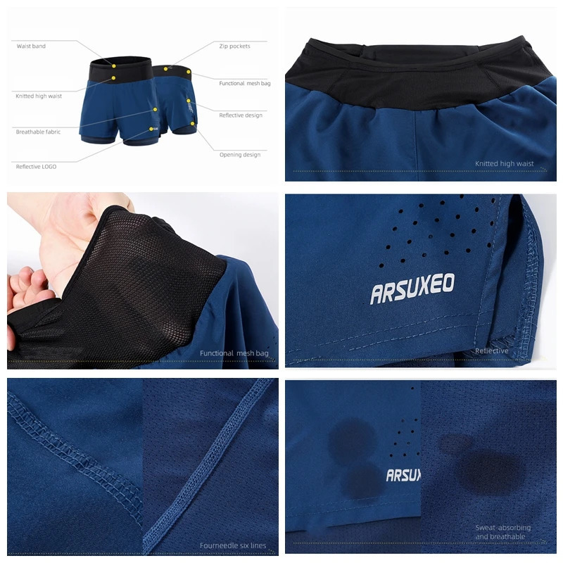 Mens Quick Dry Running Shorts Loose Fit Anti Multifunctional Pockets Exercise Training Crossfit Hiking Sports 250219