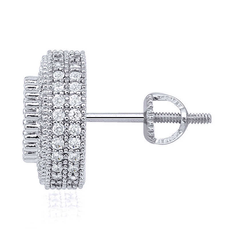 Luster Jewelry Dazzling Fashion Moissanite Diamond Hip Hop Style Round Cut S925 Earrings for Men