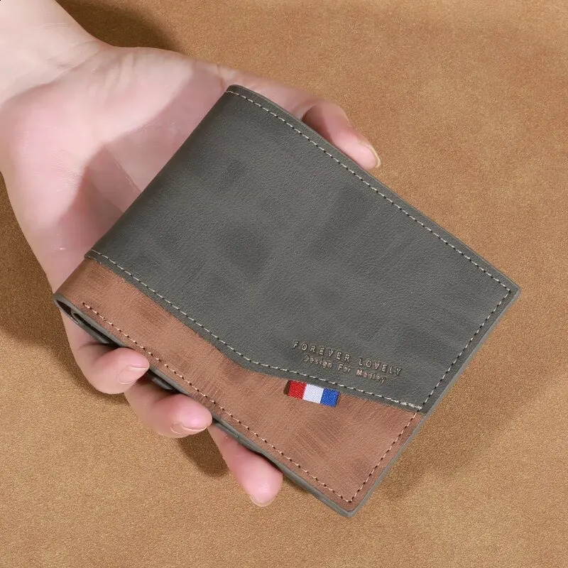 Mens Highcapacity Leather Wallet Small Multi Slot Po for Coins Vintage 250218