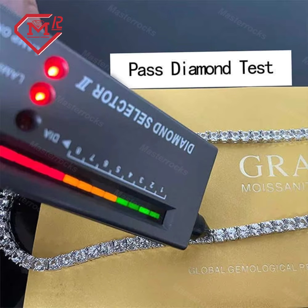 3mm 4mm 5mm 6mm Mens Hip Hop Iced Out Sterg Sier Vvs Dia Moissanite Tennis Chain Necklace