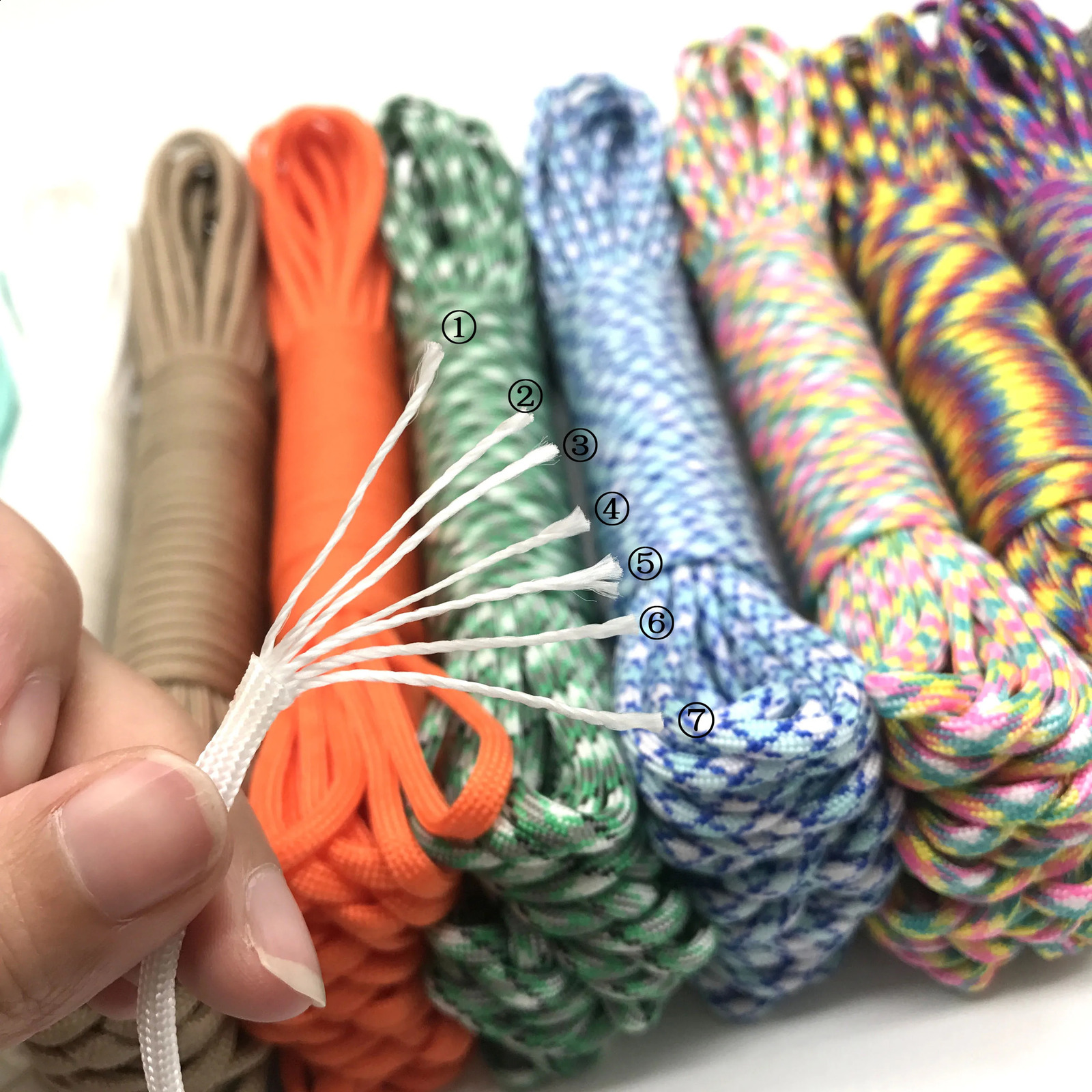 250 Colors Paracord 550 Rope Type III 7 Stand 100FT 50FT Cord Survival kit Wholesale 250611