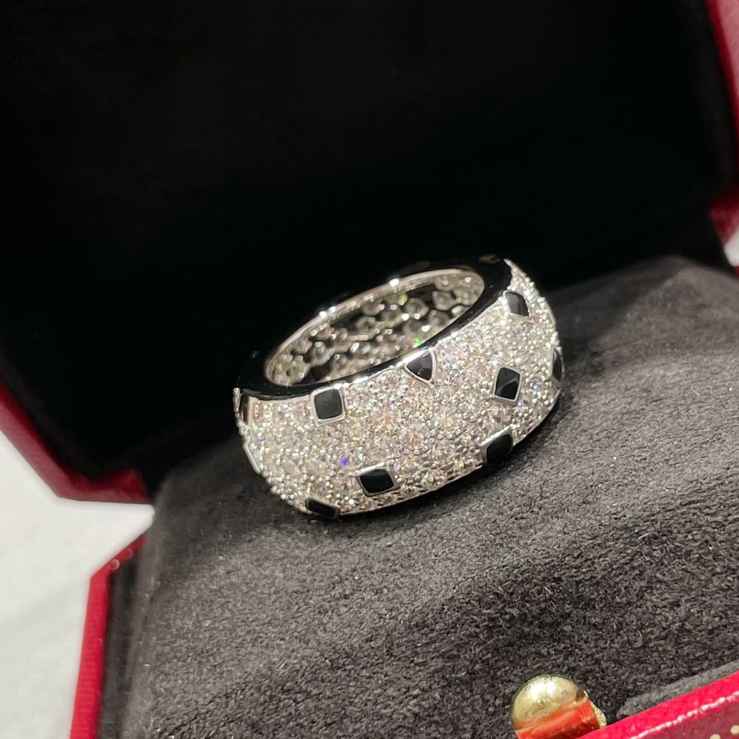 Designer leopard spots ring panthere wide rings for women US size 678 inlaid moissanite counter quality 041