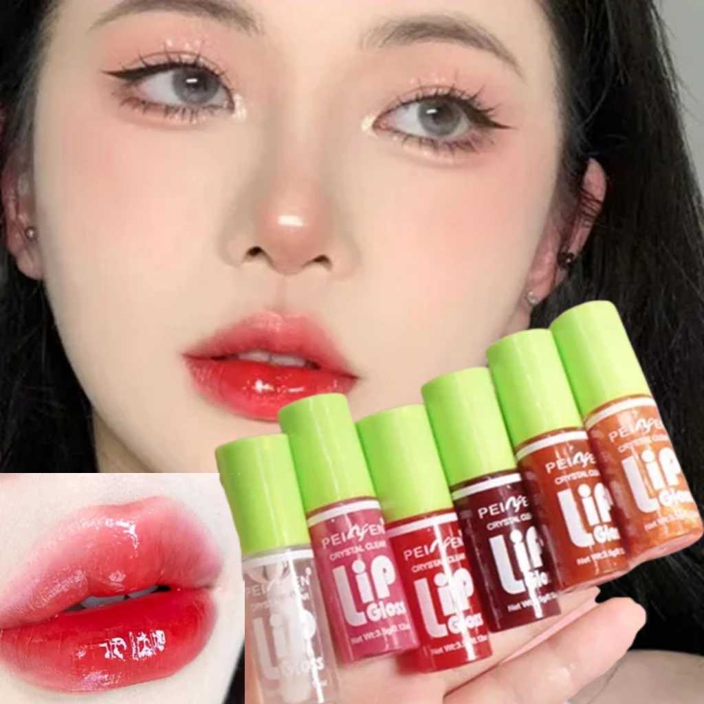 6 Pack Lip Enring Protect Oil Water Light Mirror Lip Glaze Jelly DuDu Lip Moisturizing Lasting Lipstick Waterproof MakeupW250219