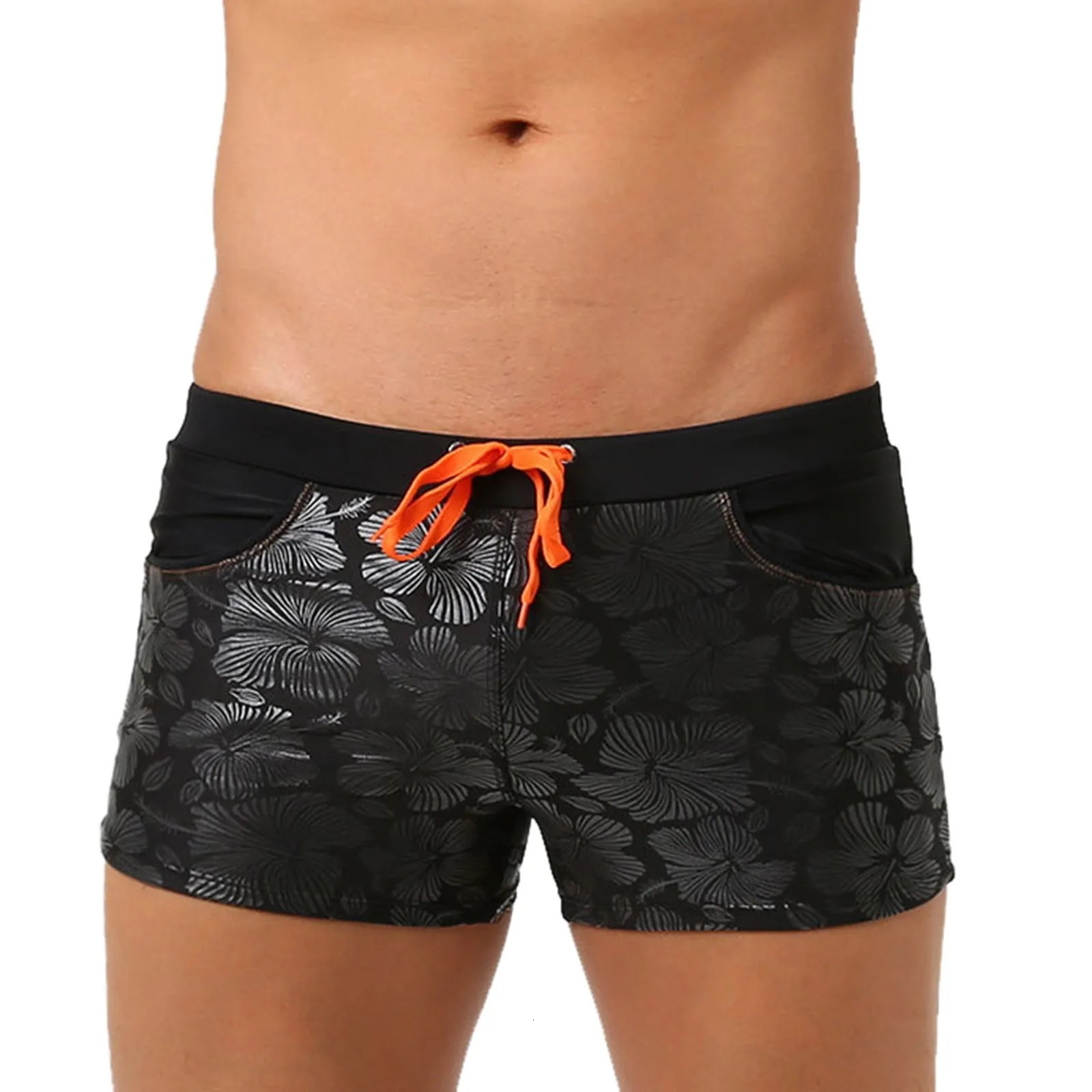 mens swimming trunks summer boxers shorts Cool Sports Fit Beach Shorts Fashion Swimming Trunks tie man beach swimpant 250219
