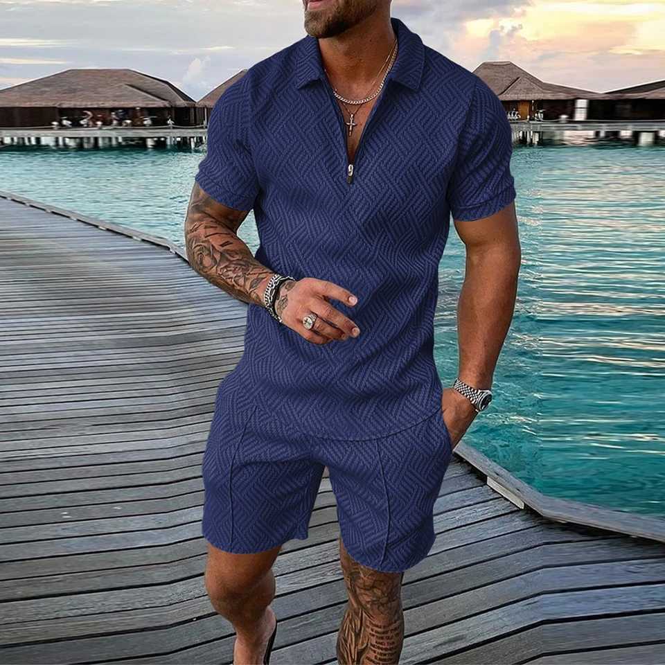 New Mens Printed Shirt Sets Pullover Tops+ Short Pants Summer Beach Casual Mens Shorts Two Piece Outfits Fashion Sets ClothingXJ250218