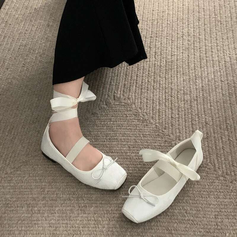 2025 New Women Ballte Fashion Elegant Cross Strap Ladies Outdoor Dress Flats Ballerina Shoes #ddmykukumalu