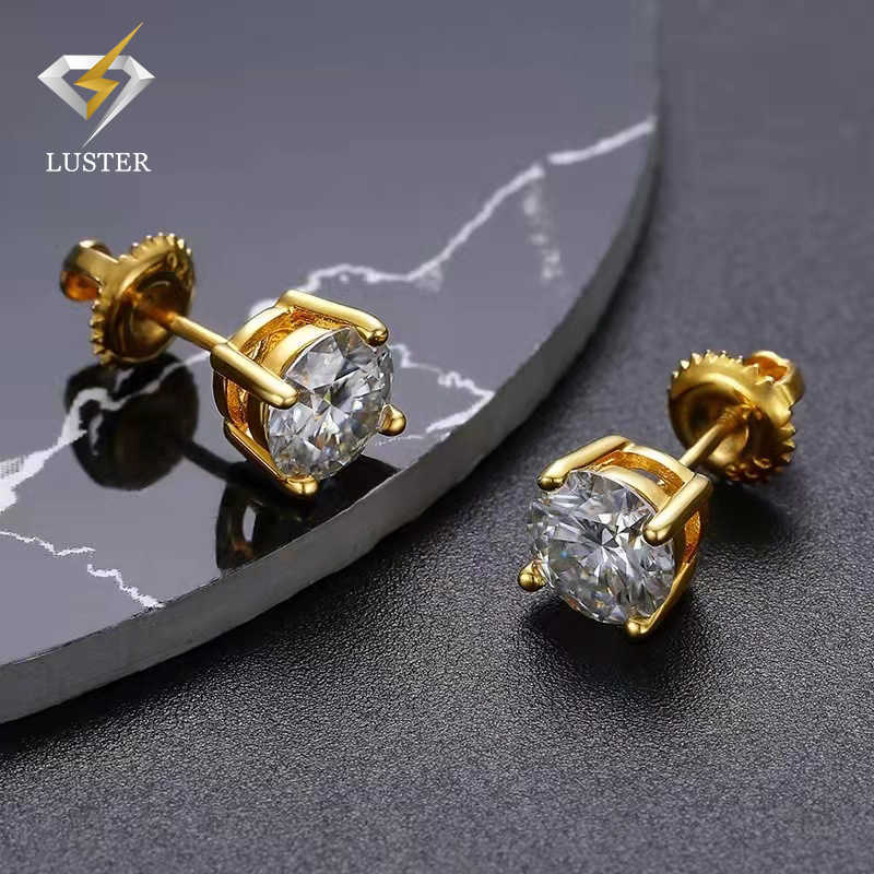 D VVS1 3mm 4mm 5mm 6mm 6.5mm 8mm Screw Back Sterling Silver 925 Jewelry Moissnaite Earring