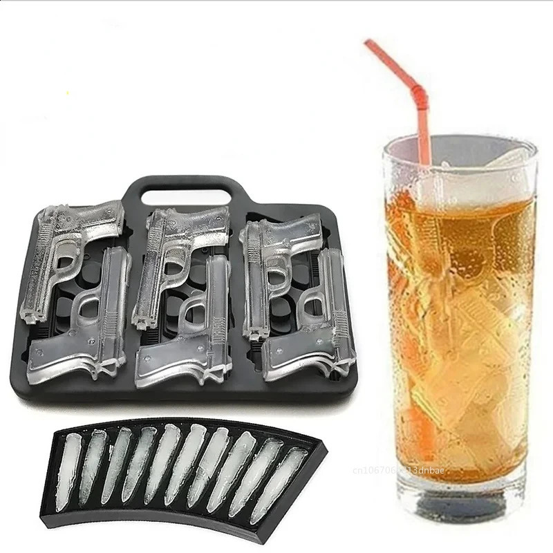 3D Ice Cube Mold Make Unique Bullet-Shaped Ice Cube Maker Ice Ball Mould Whiskey Wine Cocktail Mold Bar Accessories 250218