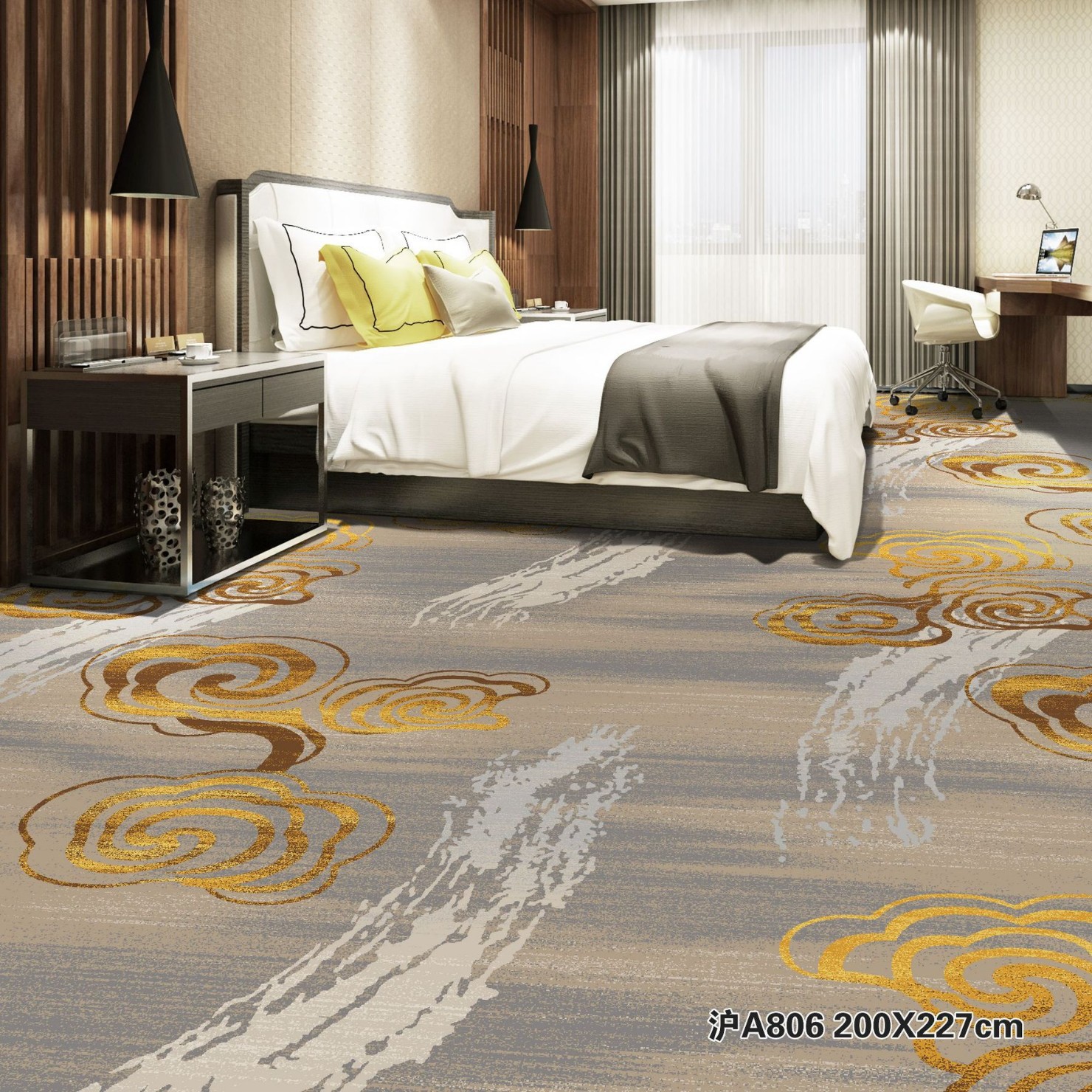 Hotel Corridors, Printed Carpets, Beauty Salons, Conference Rooms, Hotels Fully Covered with Soundproof Commercial Carpets