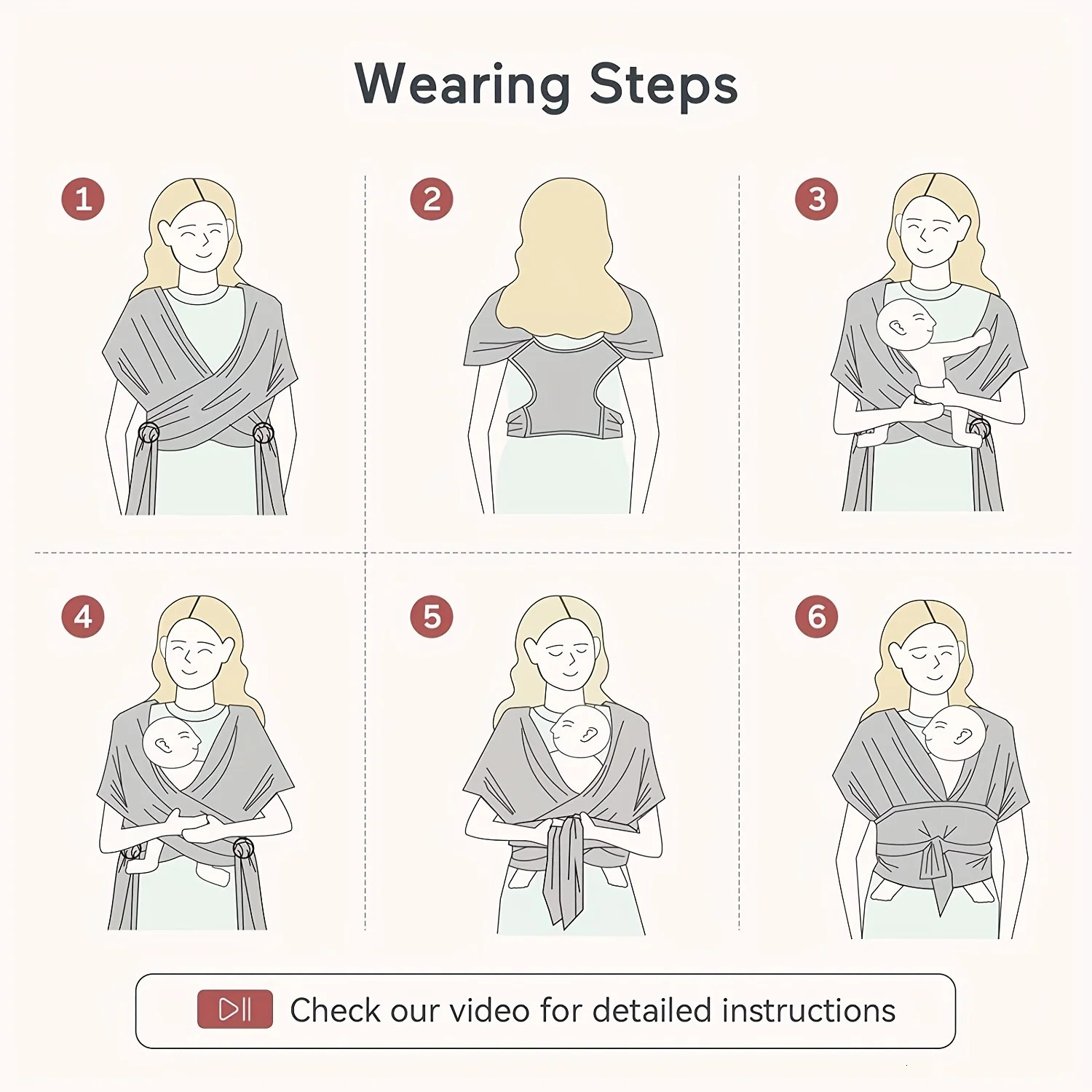 Wrap Baby Original Stretchy Infant Sling Perfect for born Babies and Children Up To 41 Lbs 250219