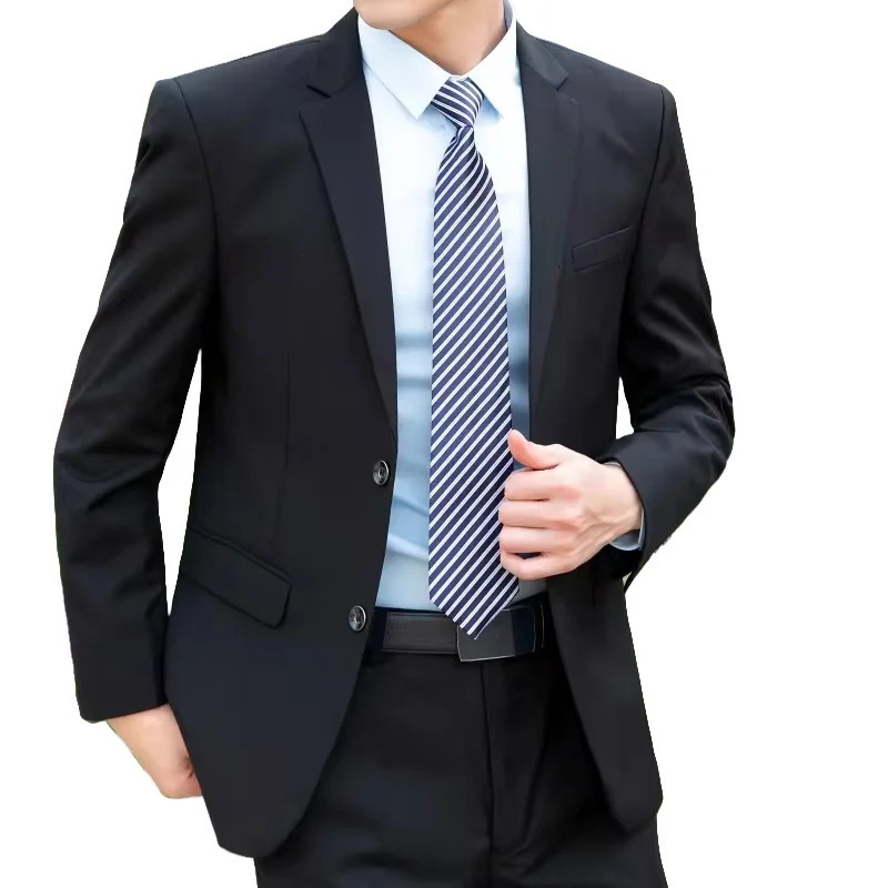 S-8XL Blazerpants Fashion Business Gentleman Italian Style Slim Solid Color Professional Suit Wedding Groom Man Suit 250213