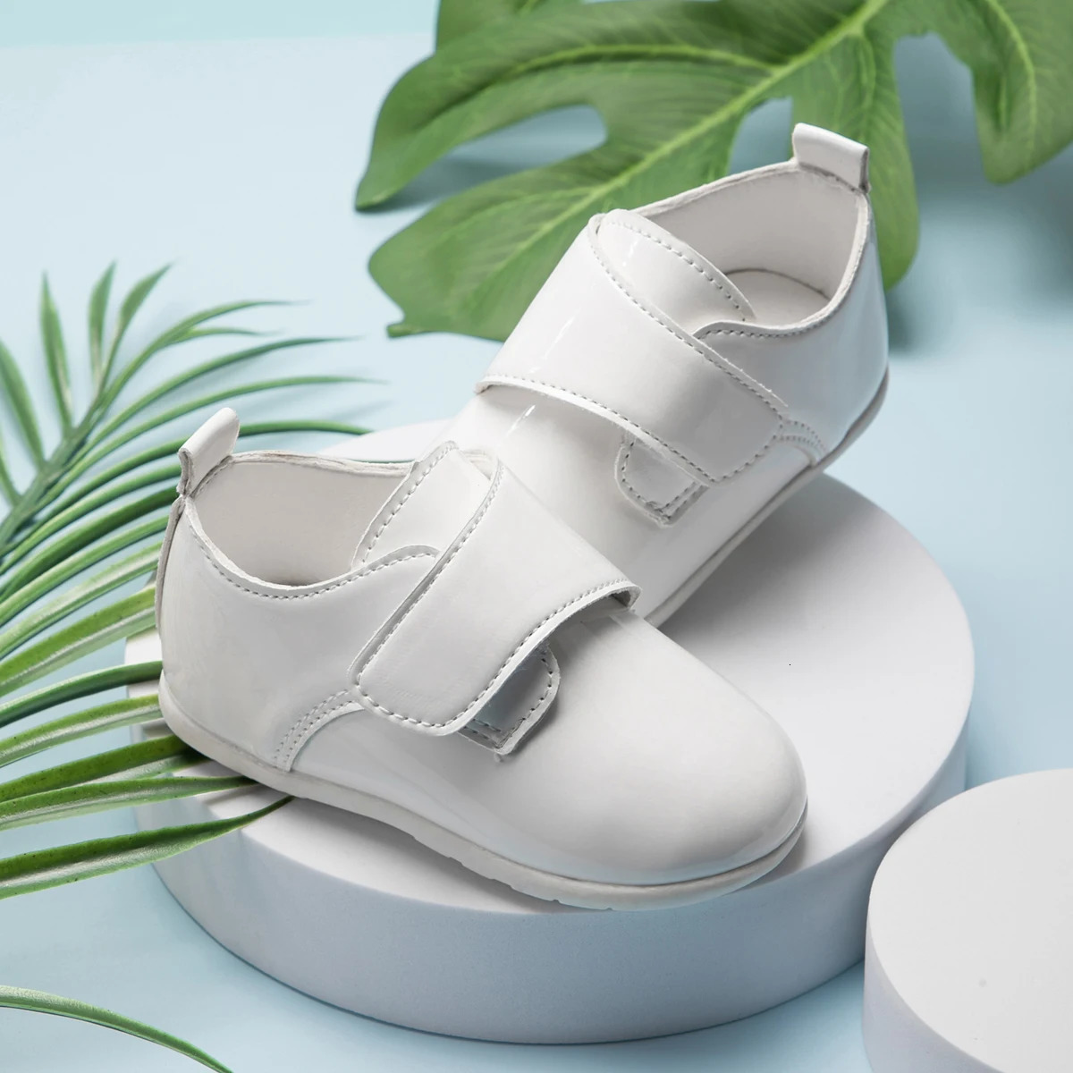 KIDSUN Baby Children Shoes Matte Leather Toddler First Walkers Shoes Rubber Soft-Sole Flat Anti-slip Infant Mirror Shoes 250219