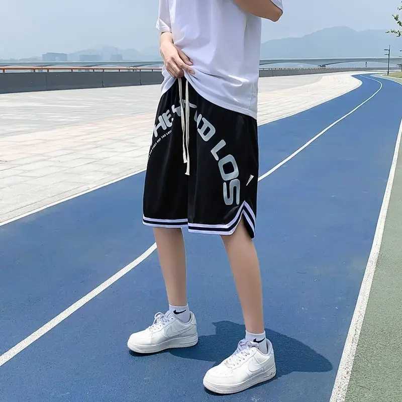 Men's Shorts American High Street Fashion Shorts for Men Trendy Brand Summer Basketball Sports Loose Fit Five-Point Mid-Length Shorts for Me z250