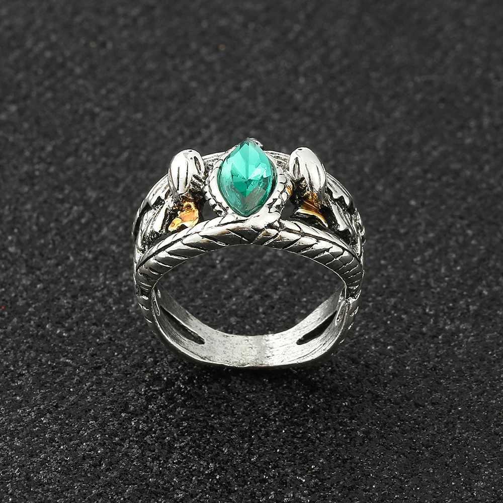 Lord Ring of Barahir Aragorn Gondor Green Crystal Rings Cosplay Creativity Personality Jewelry Gifts for MenXJ250219