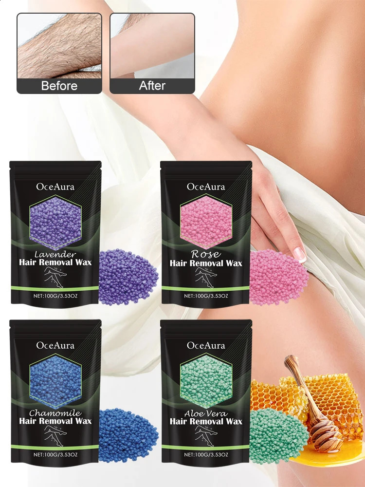 OceAura 100g Hair Removal Wax Beans Armpits Legs Whole Body Quick Gentle and Non Irritating Dry Smooth Skin 250217