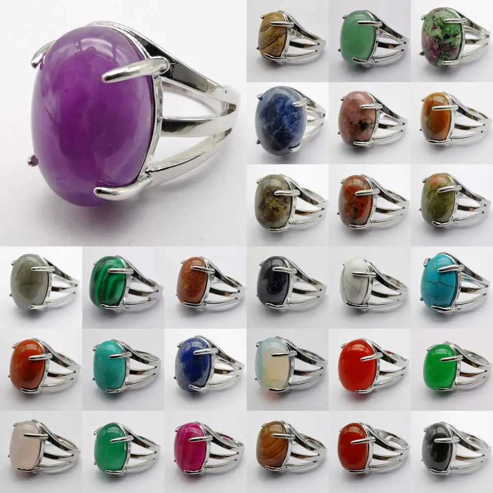 Crystal Aventurine Tigereye Rhodonite Sodalite Lapis Howlite Sandstone Carnelian Stone Bead GEM Finger Ring Jewelry Size 8-9XJ250219