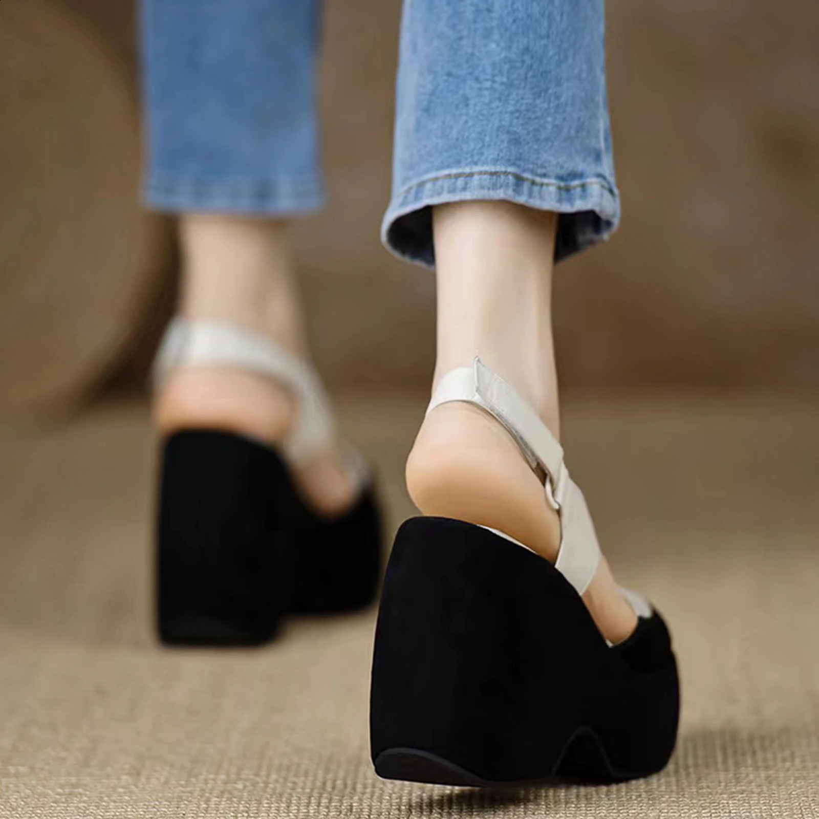Krazing Pot Cow Leather High Thick Bottom Summer Shoe Casual Increase Luxury Party Modern Brand Platform Women Sandals 250117