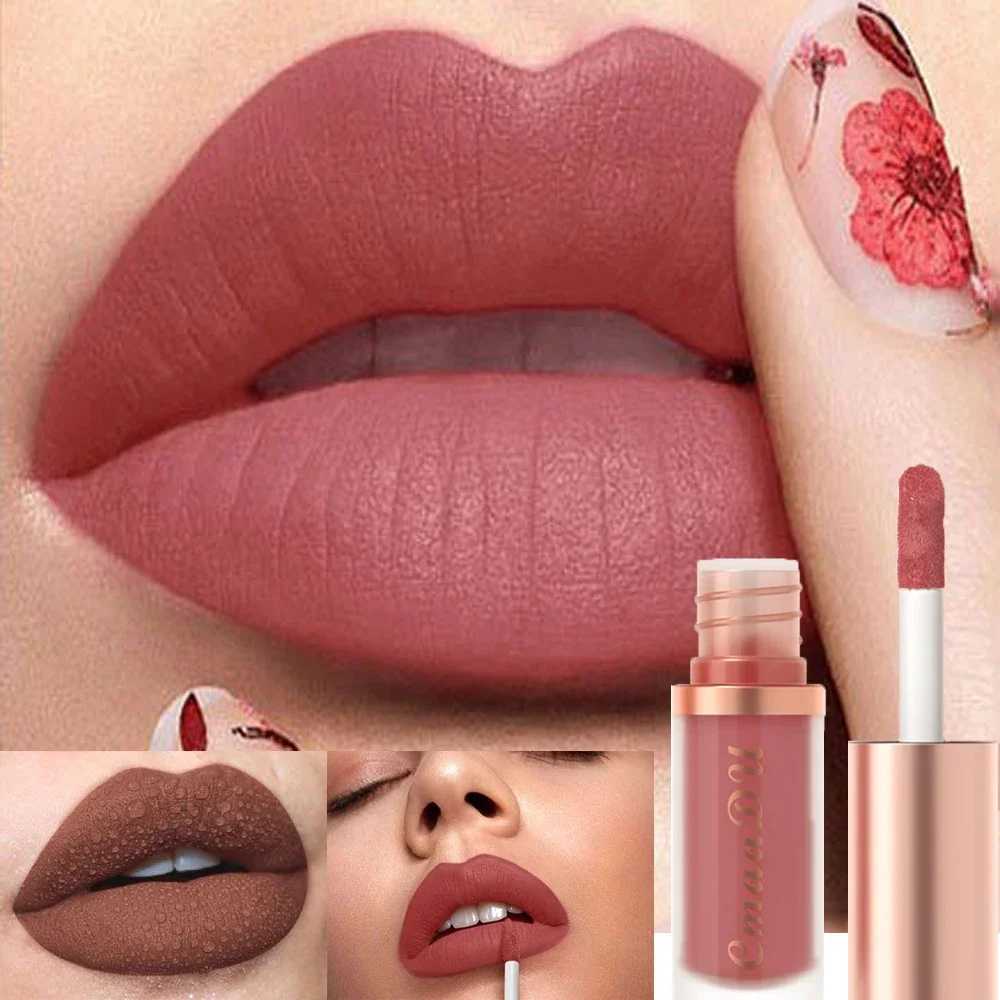 12 Colors Matte Lipstick Red Waterproof Sexy Makeup Lip Tint Smooth Nude Brown Pink Long Lasting Non-stick Lip Cosmetic Make UpW250219