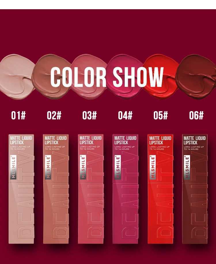 MLSMILE 3PCS/SET long-lasting Non-stick cup Velvet Mist Liquid matte Lip Gloss lipstick Waterproof easy color improve complexionW250219