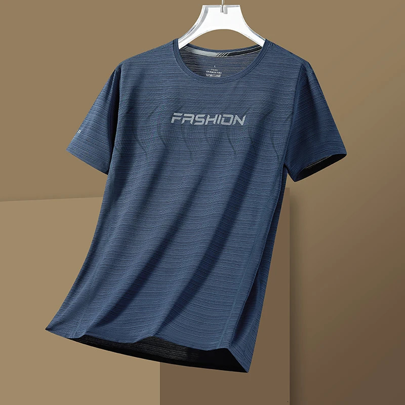 t-shirt men L-7XL 8XL summer ice silk mens short sleeve Quick dry t-shirt printing youth business casual Breathable Top 8931 250217
