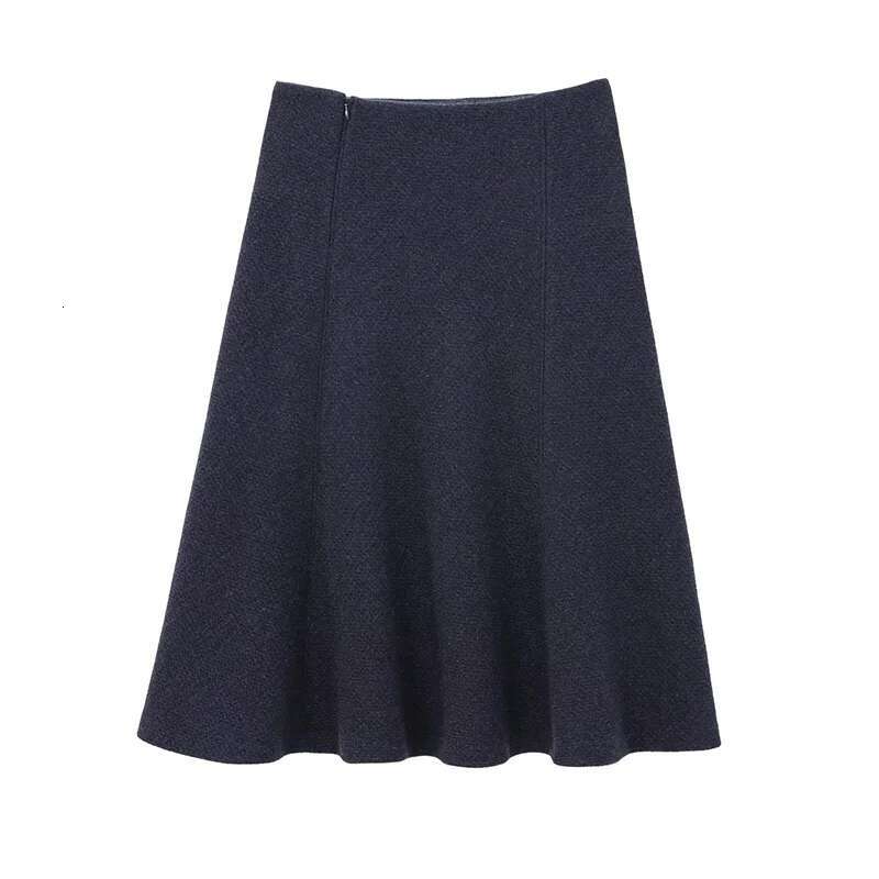 Elegant Women's Two Pieces Set Blazer Skirts Suits O-Neck Double-Breasted Outerwear Pocket Midi Skirt Lady New In Matching Sets