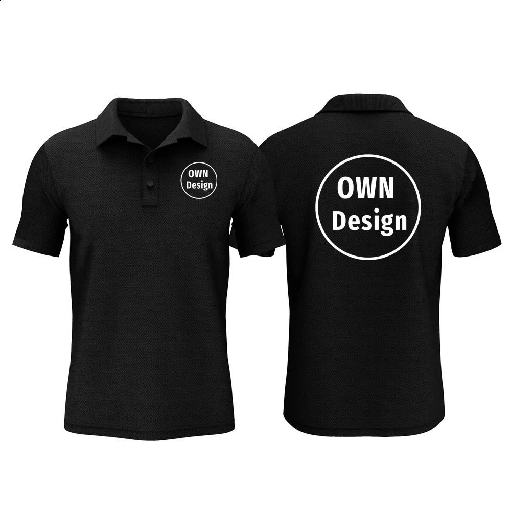 Make Your Own Polo Shirt Custom Men Casual Tees Cotton Short Sleeve Cool Tops Customized 250218