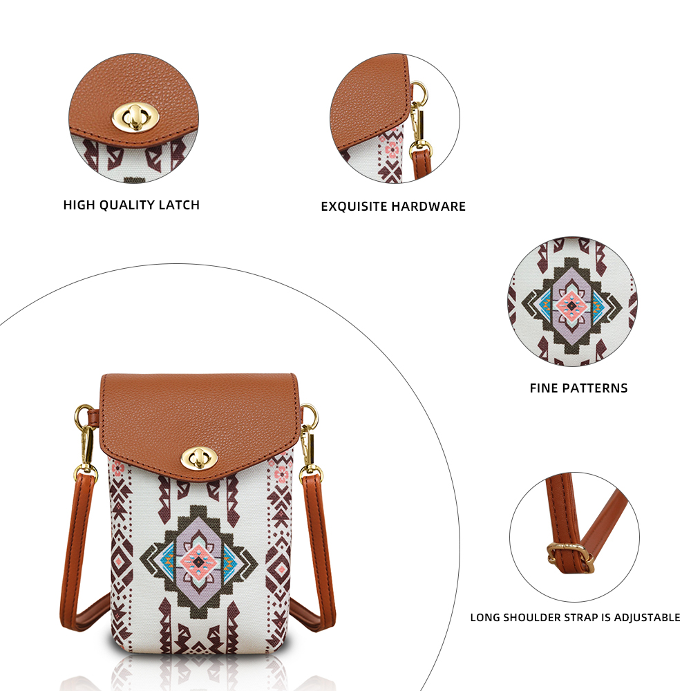 Fashionable Retro Bohemian Style Crossbody Bag, Lightweight & Portable Women Phone Pouch, Suitable As Gift