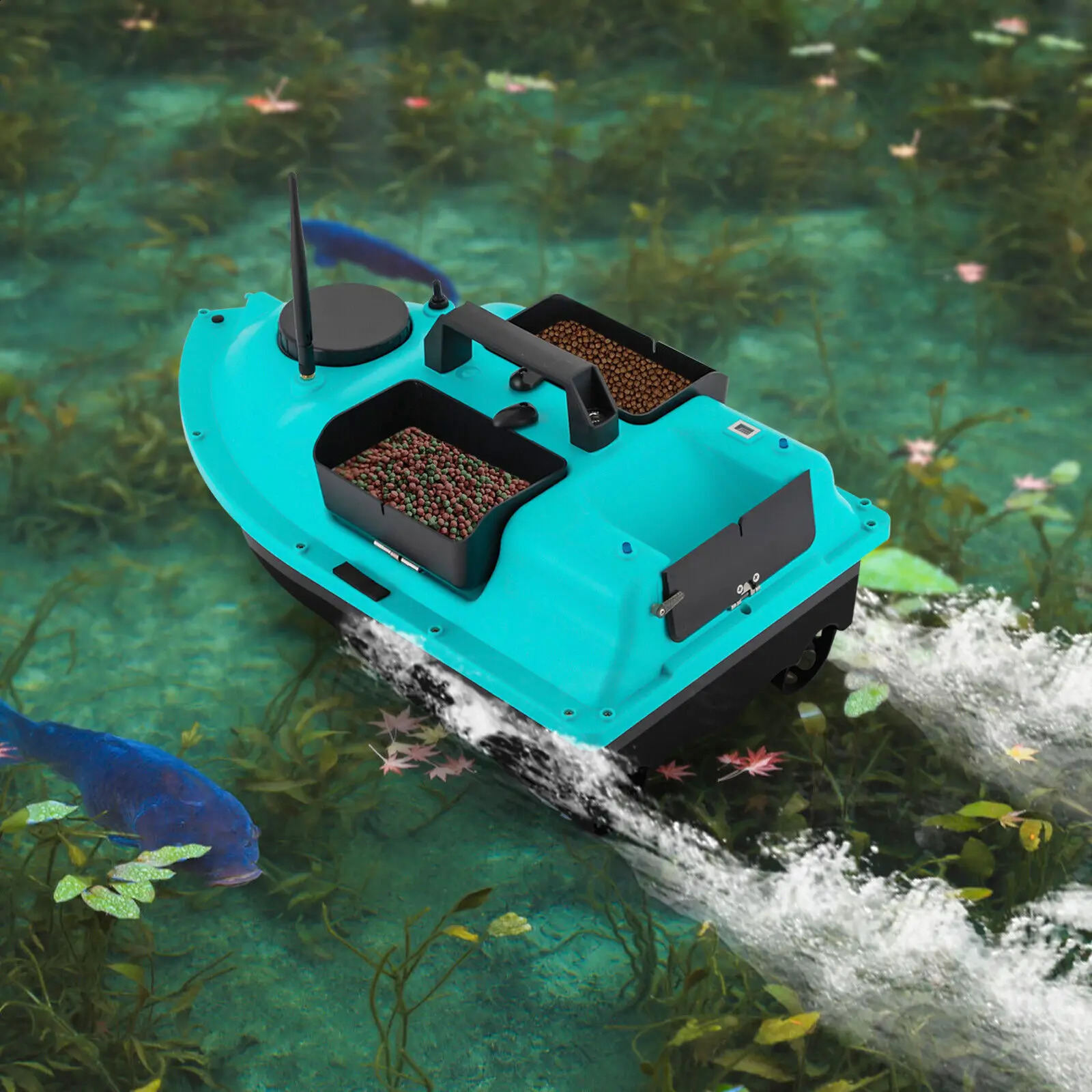 600m Fishing Bait Boat GPS Remote Control 90min Standby Lithium Battery Blue 250218