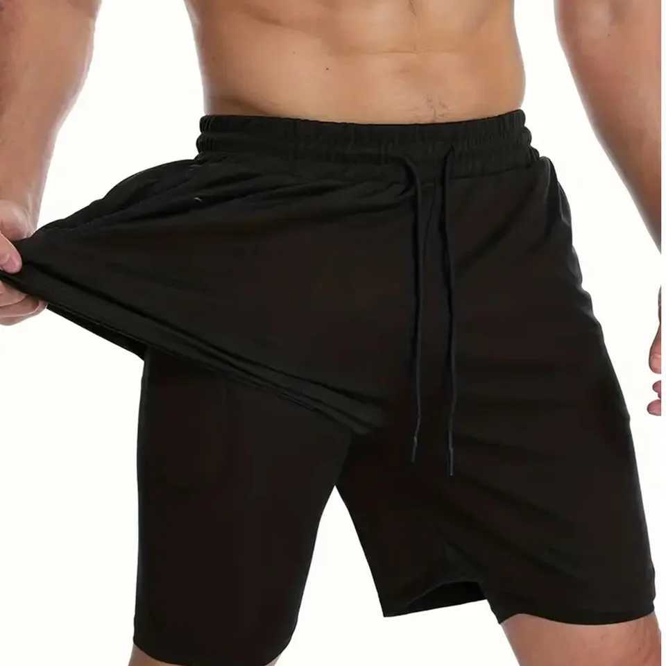Sports Shorts Men Sportswear Double-deck Running Shorts 2 In Beach Bottoms Summer Gym Fitness Training Jogging Short Pants W250219