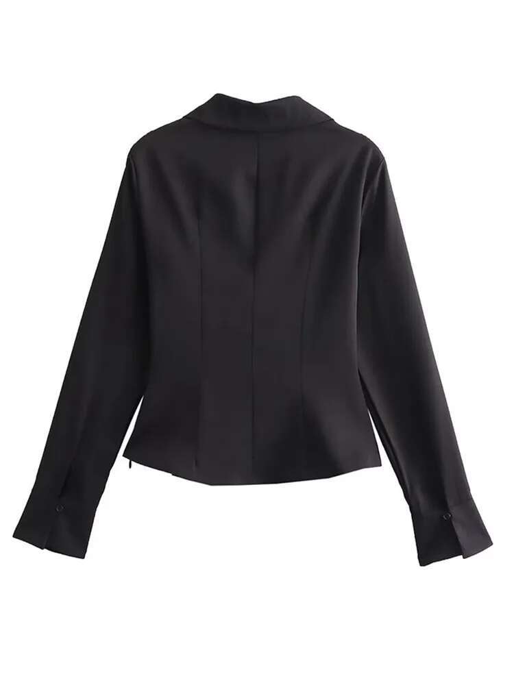 Casual Women Loose V Neck Lapel Single Breasted Slim Wasit Shirt Female Spring Long Sleeves Solid Soft Shirts Lady