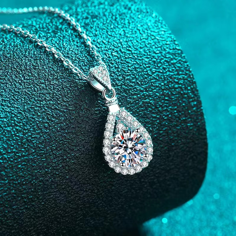 Necklace for Women Real Solid White Gold VVS1 D Clarity Lab Grown Dia Eternity Fine Jewelry